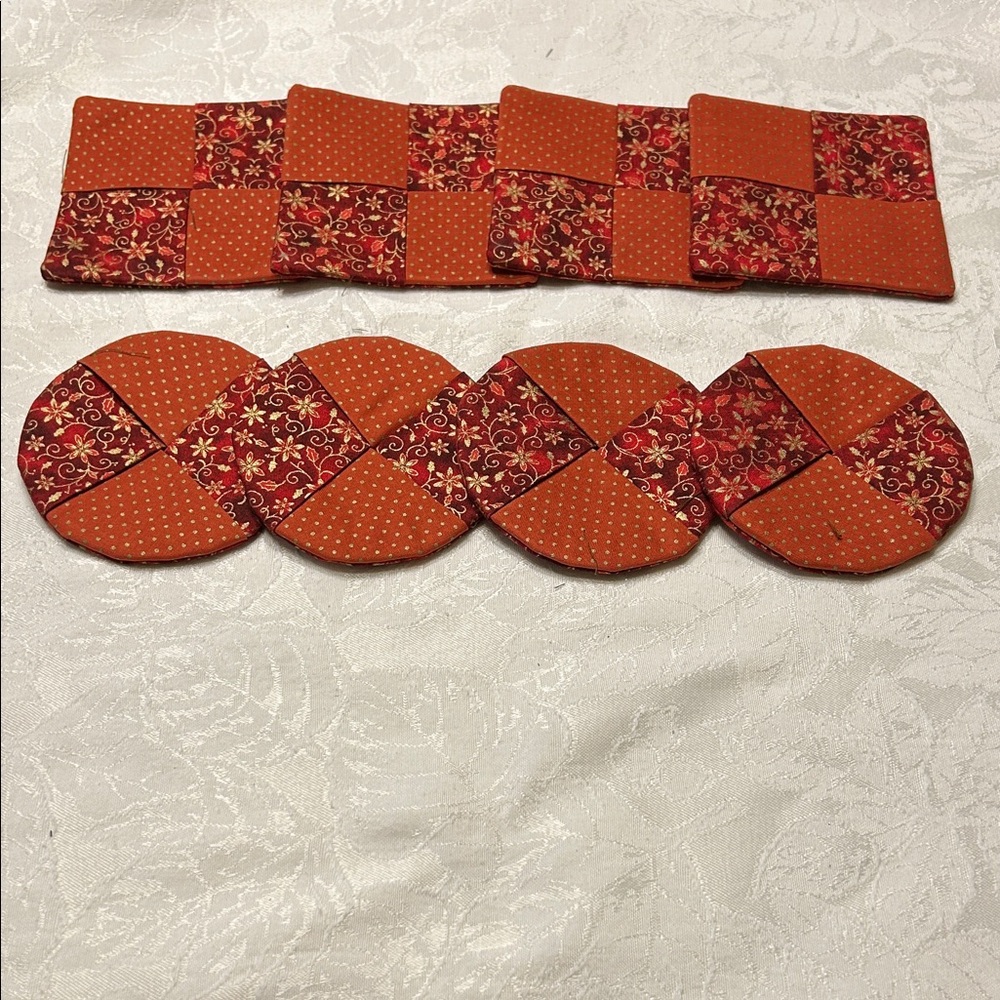 Orange and Red Quilted Table Mats